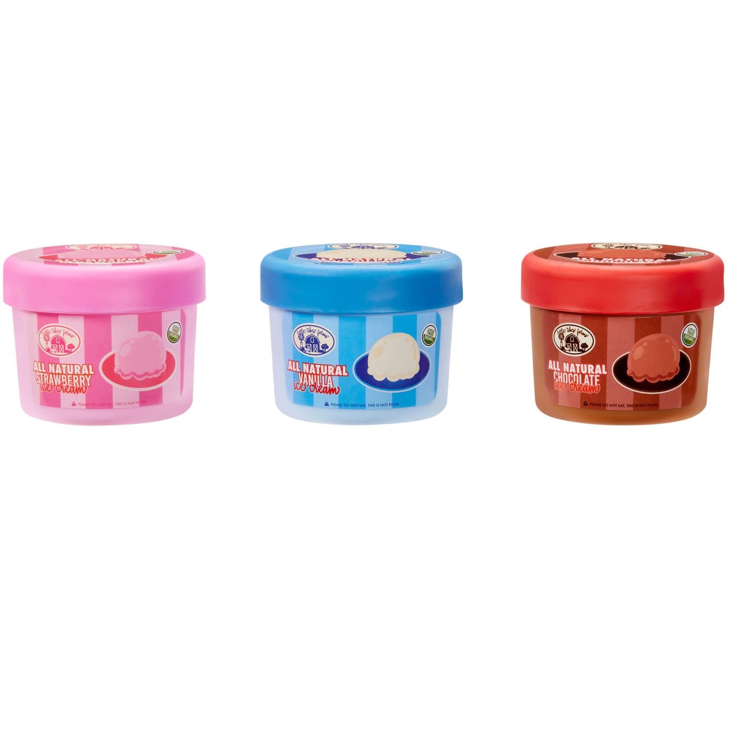 Three ice cream packaging