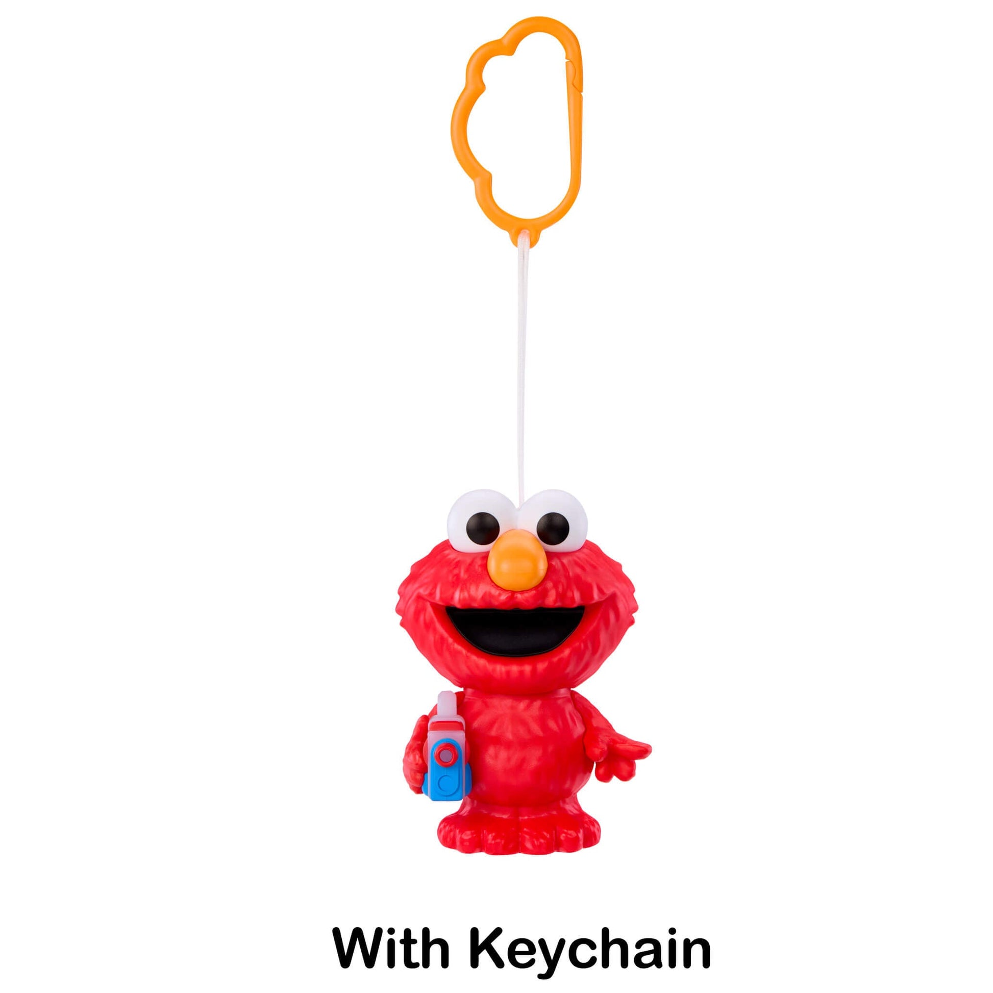 Red character with keychain on a white background