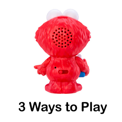 Red toy with a speaker on top, labeled '3 Ways to Play' on a white background