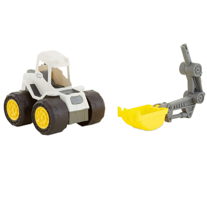 Excavator with removable scoop