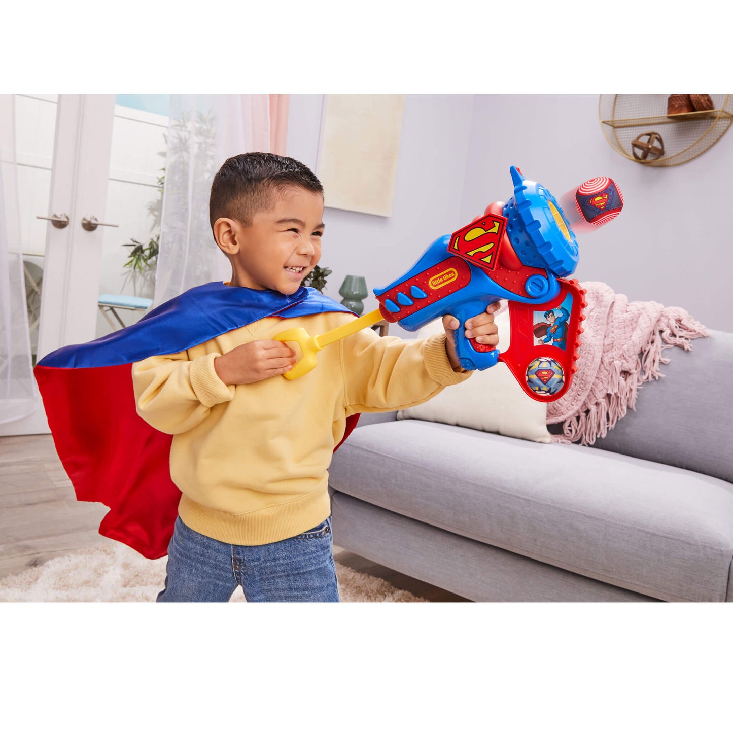 Boy shooting blaster