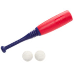 Baseball bat and two baseballs