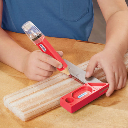 Boy using carpenter square