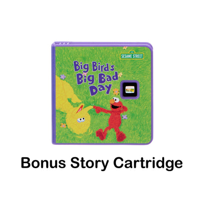 Bonus story cartridge for Sesame Street featuring Elmo and Big Bird on a green background.