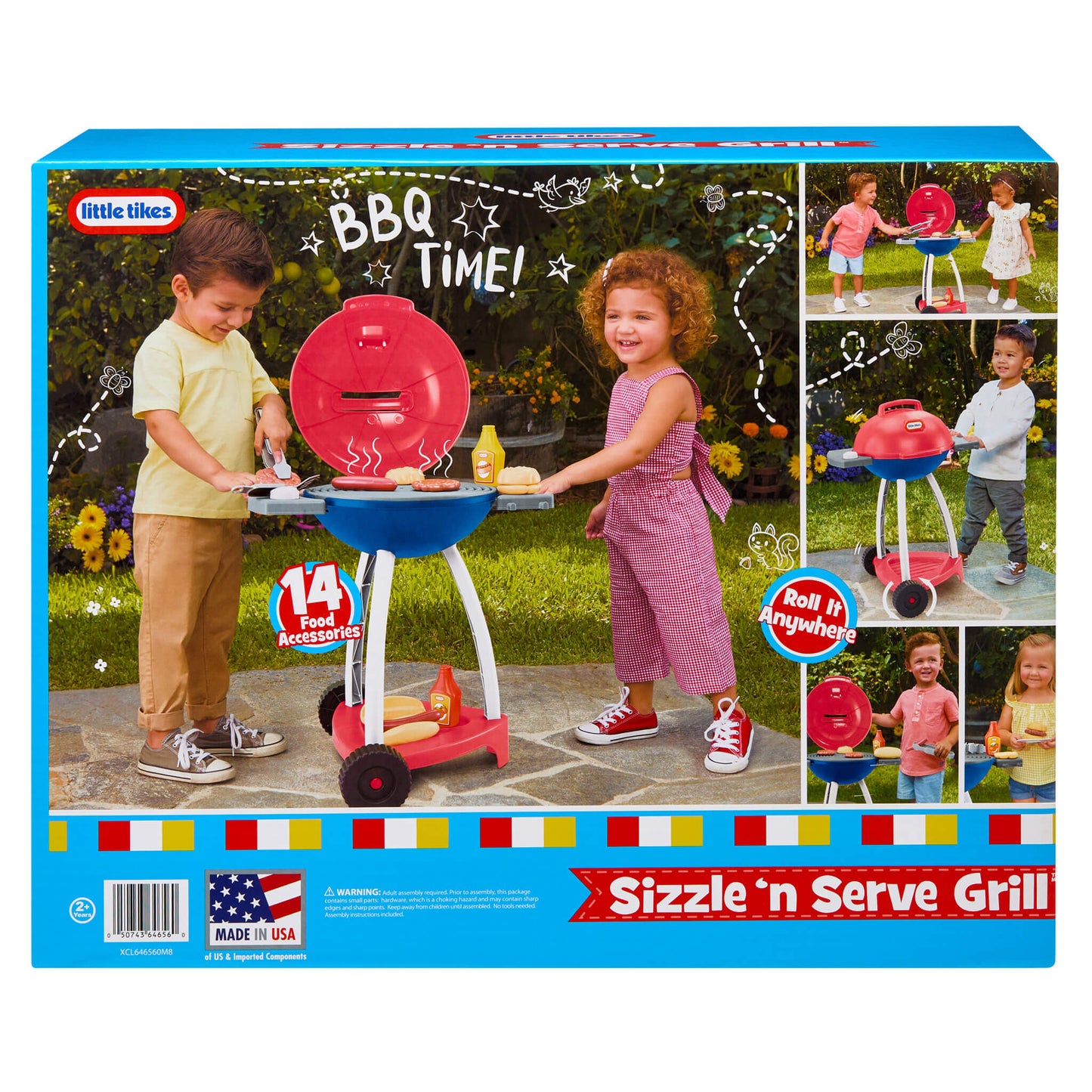 Packaging box of Little Tikes Sizzle 'n Serve Grill toy.