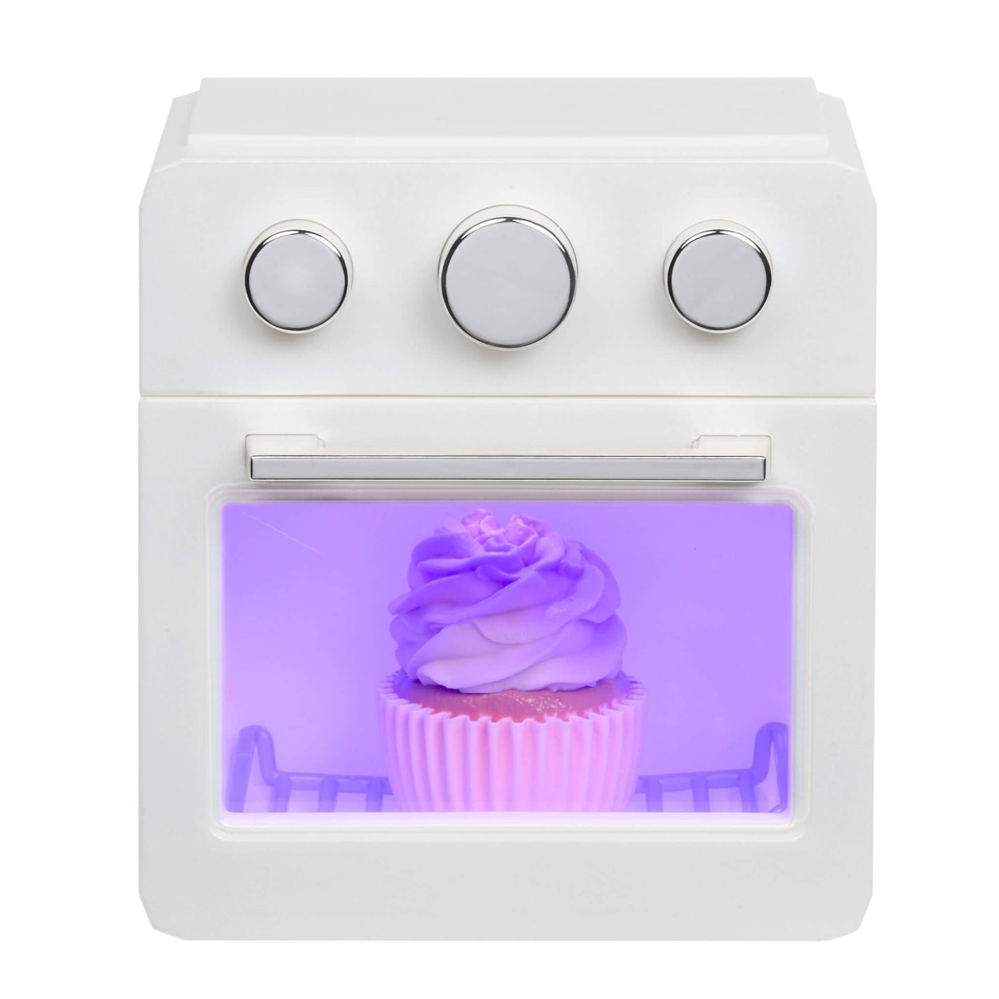 Blue light in oven on a white background