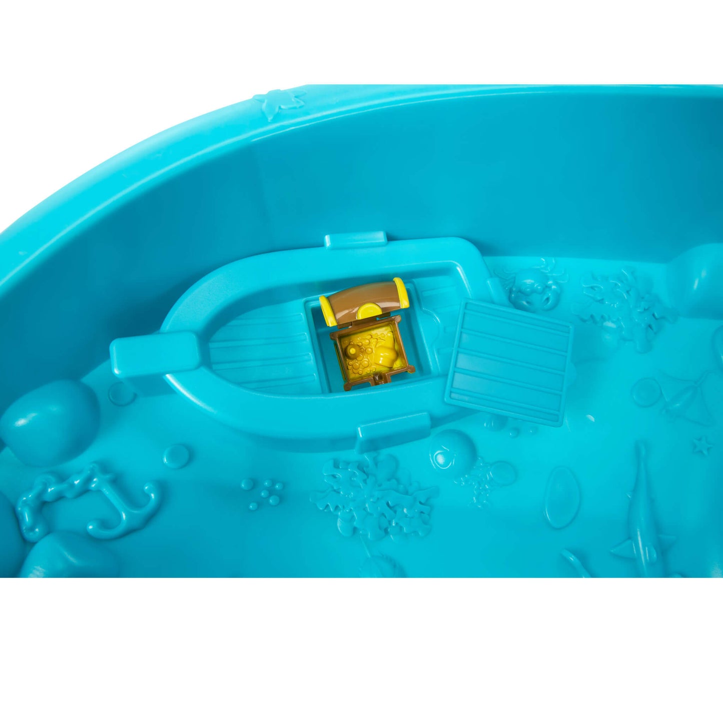 Close-up of a treasure chest with a yellow interior