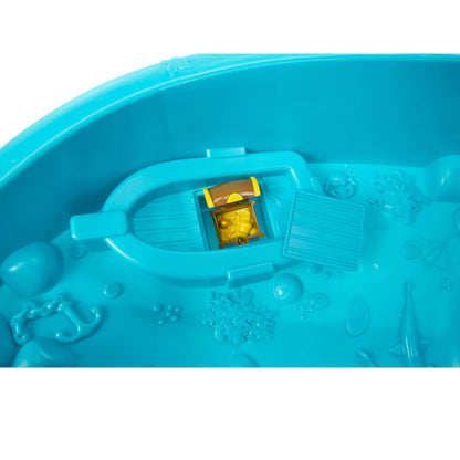 Close-up of a treasure chest with a yellow interior