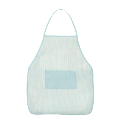 Light blue apron with a pocket on a white background