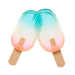 Two gradient ice cream popsicles on a white background