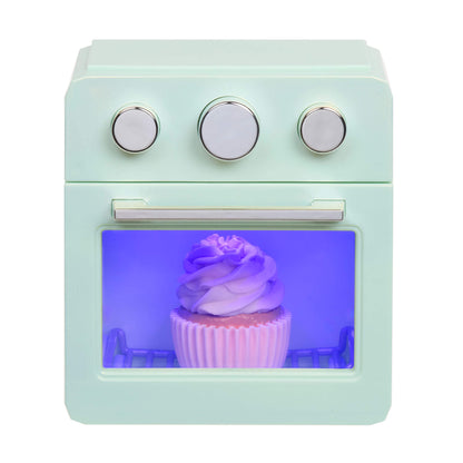 Blue light in oven on a white background