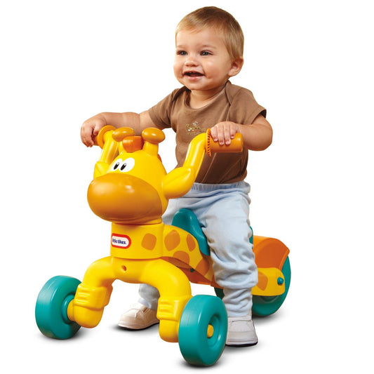 Giraffe ride-on will help promote gross motor skills, active play and balance